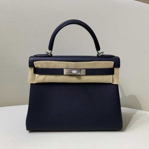 Hermès Kelly 25 Togo Noir x Palladium Hardware