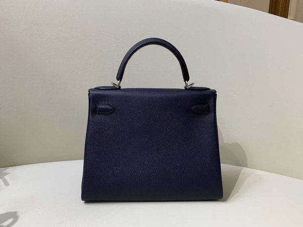 Hermès Kelly 25 Togo Noir x Palladium Hardware