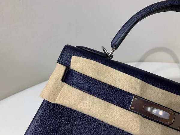 Hermès Kelly 25 Togo Noir x Palladium Hardware