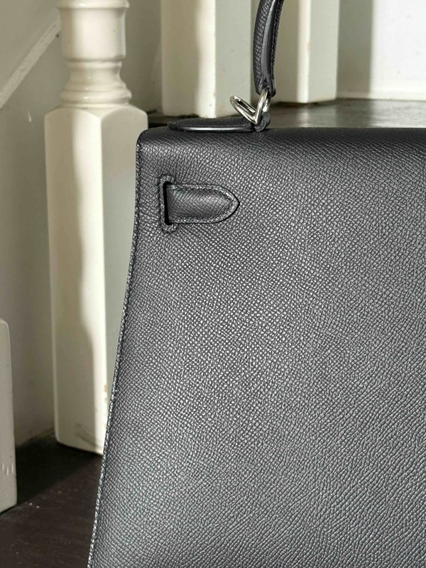 Hermès Kelly 25 Noir Epsom x Palladium Hardware