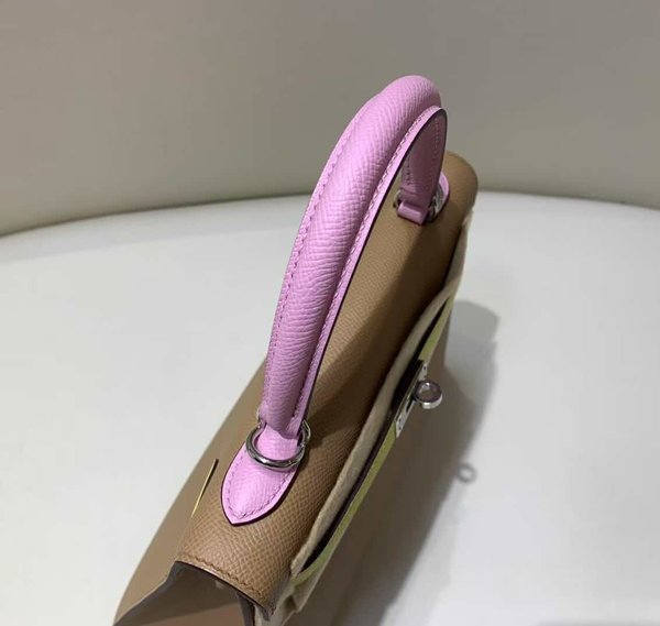 Hermès Kelly 25 Epsom Milk Tea x Mauve Sylvestre x Lemon Yellow x Palladium Hardware