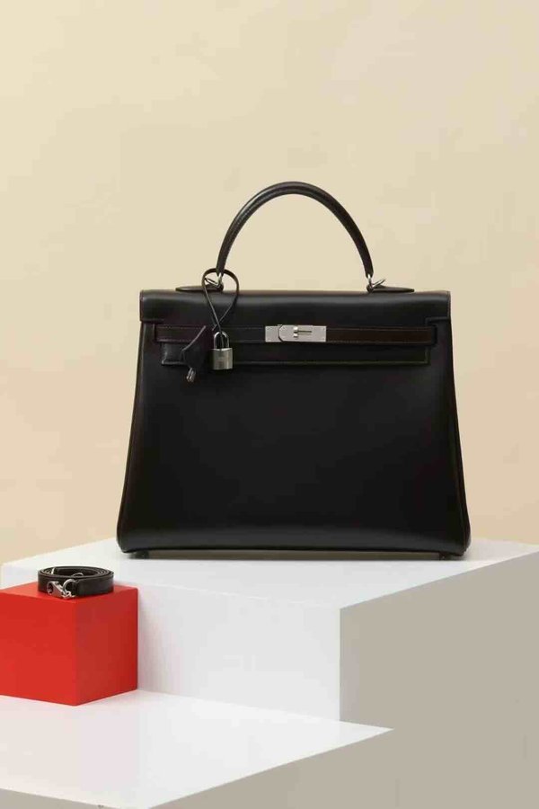 Hermès Kelly 35 Box Noir x Palladium Harware