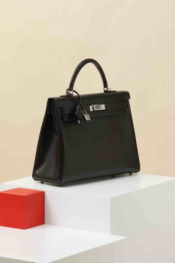 Hermès Kelly 35 Box Noir x Palladium Harware
