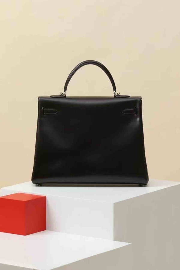 Hermès Kelly 35 Box Noir x Palladium Harware