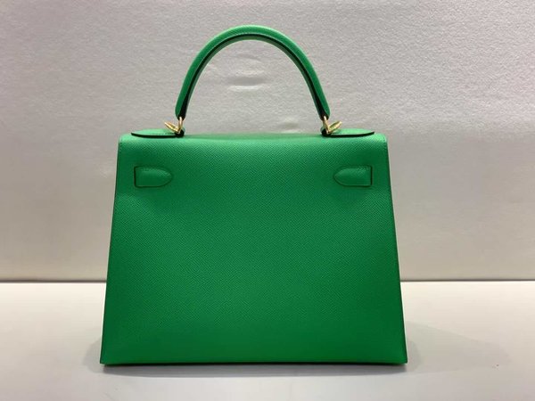 Hermès Kelly 28 Sellier Epsom Bamboo x Gold hardware