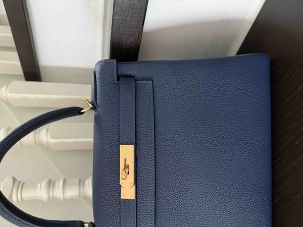 Hermès Kelly28 Togo Blue Sapphire x Gold Harware