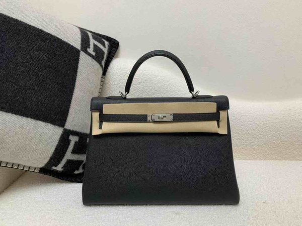 Hermès Kelly 35 Togo Noir x Palladium Hardware