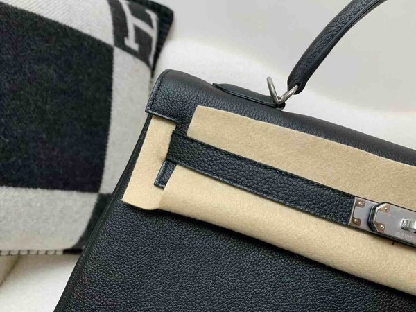Hermès Kelly 35 Togo Noir x Palladium Hardware