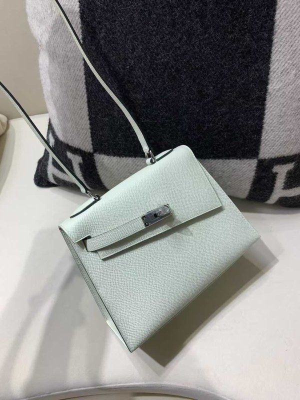 Hermès Kelly Desordre 20 Epsom Vert Fizz x Palladium Hardware