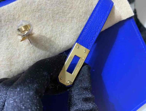 Hermès Kelly Danse 22 Swift Blue Zellige x Gold Hardware