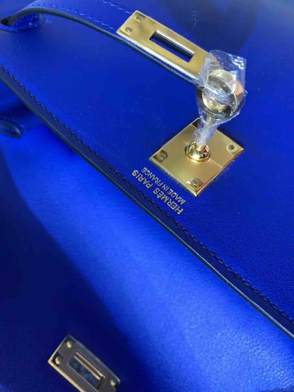 Hermès Kelly Danse 22 Swift Blue Zellige x Gold Hardware