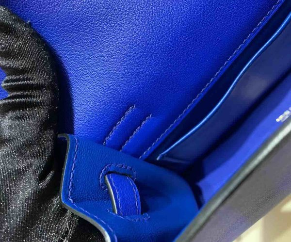 Hermès Kelly Danse 22 Swift Blue Zellige x Gold Hardware