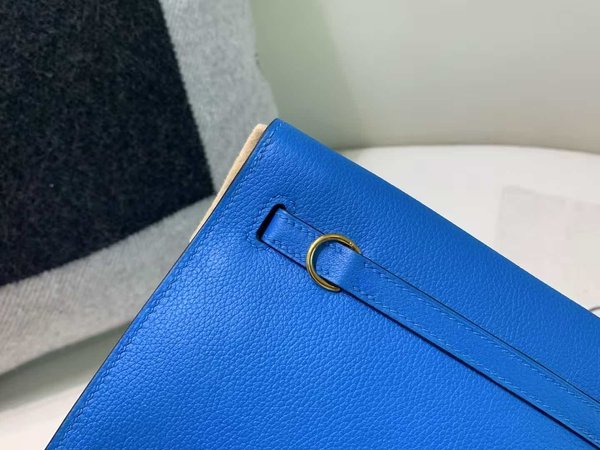 Hermès Kelly Danse 25 Evercolor Blue Electric x Gold Hardware