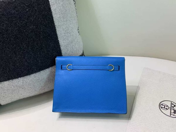 Hermès Kelly Danse 25 Evercolor Blue Electric x Gold Hardware