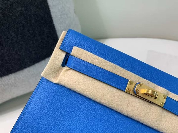 Hermès Kelly Danse 25 Evercolor Blue Electric x Gold Hardware
