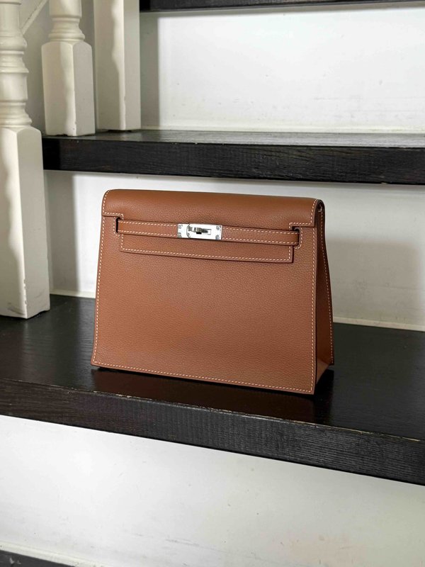 Hermès Kelly Danse Gold Evercolor Palladium Hardware