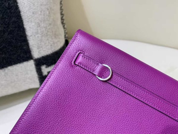 Hermès Kelly Danse Evercolor Violet Pourpre x Palladium Hardware