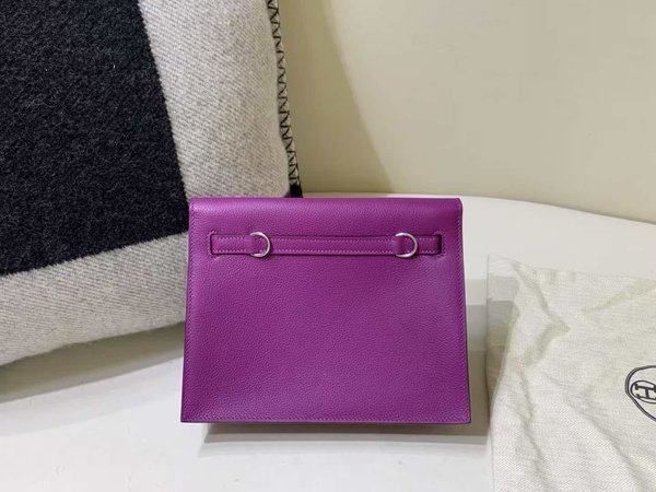 Hermès Kelly Danse Evercolor Violet Pourpre x Palladium Hardware