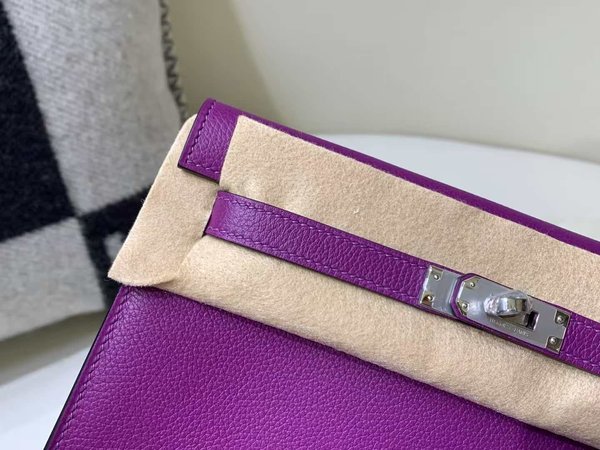 Hermès Kelly Danse Evercolor Violet Pourpre x Palladium Hardware