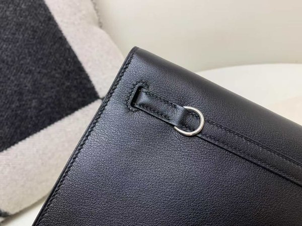 Hermès Kelly Danse Evercolor Noir x Palladium Hardware