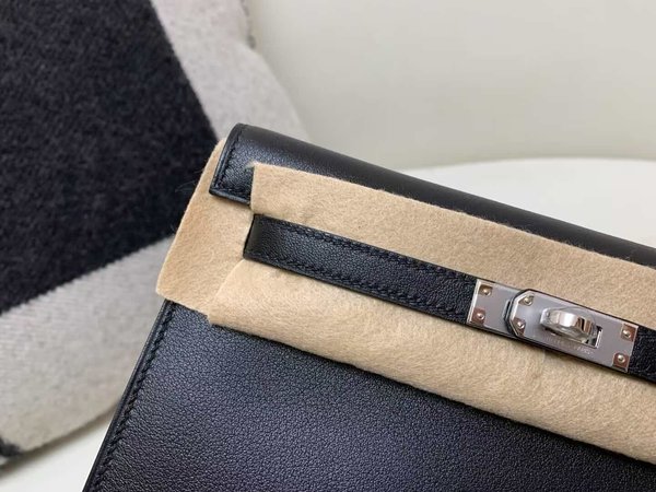 Hermès Kelly Danse Evercolor Noir x Palladium Hardware