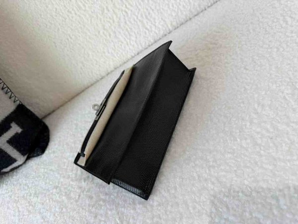 Hermès Kelly Danse 22 Black Lizard x Palladium Hardware