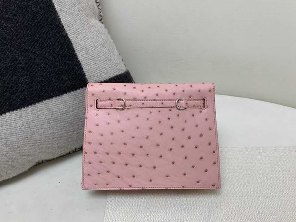 Hermès Danse ostrich  Rose Sakura x Palladium hardware