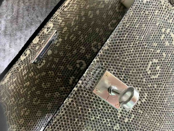 Hermès Kelly Danse 22 Snowflake White Lizard x Palladium Hardware