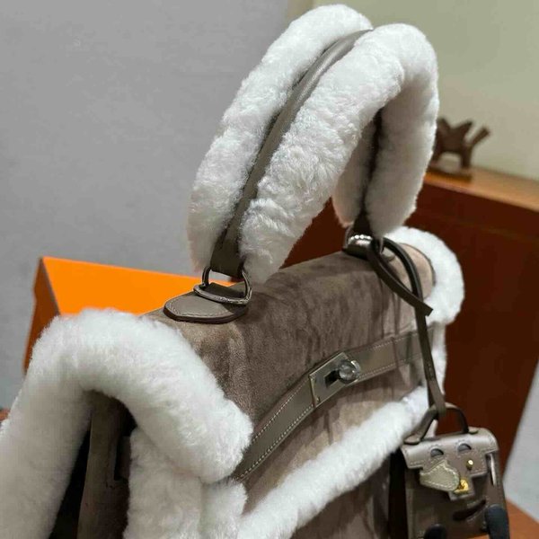 Hermès Kelly 35 Teddy Suede & Shearling
