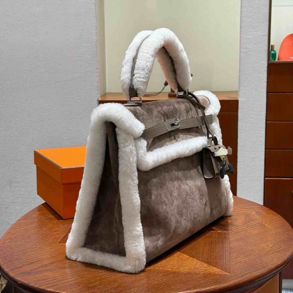 Hermès Kelly 35 Teddy Suede & Shearling