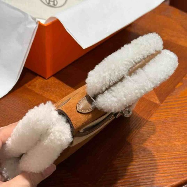 Hermès Mini Kelly II Teddy Suede & Shearling