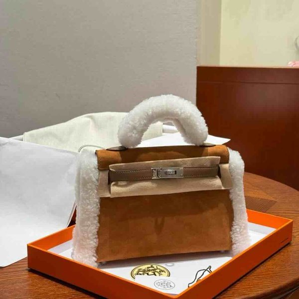 Hermès Mini Kelly II Teddy Suede & Shearling