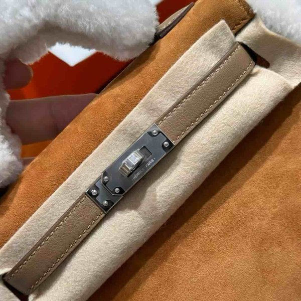 Hermès Mini Kelly II Teddy Suede & Shearling
