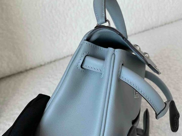 Hermès Kelly Doll Swift Bleu Glacier x Palladium Hardware