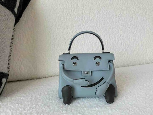 Hermès Kelly Doll Swift Bleu Glacier x Palladium Hardware
