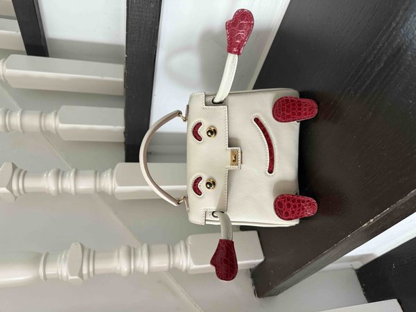 Hermès Kelly Doll Craie Swift with Rouge H Alligator Details and Gold Hardware