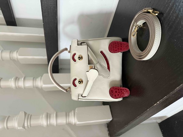 Hermès Kelly Doll Craie Swift with Rouge H Alligator Details and Gold Hardware