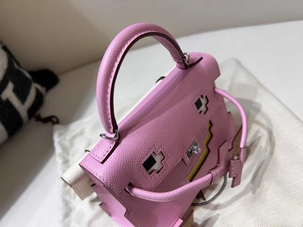 Hermès Kelly Doll Quelle Idole Rose Confetti Epsom with Palladium Hardware