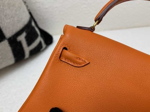 Hermès Kelly Doll Millennium Doll Swift Orange with 3Q Pink – Gold Hardware