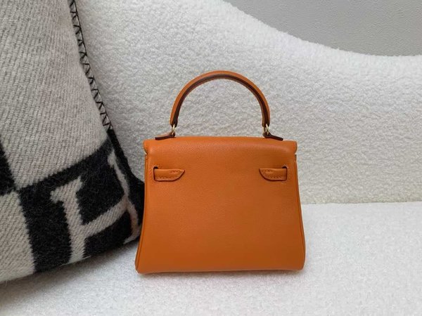 Hermès Kelly Doll Millennium Doll Swift Orange with 3Q Pink – Gold Hardware