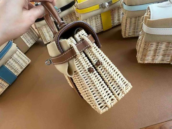 Hermès Mini Kelly Picnic Wicker Gold x Palladium Hardware