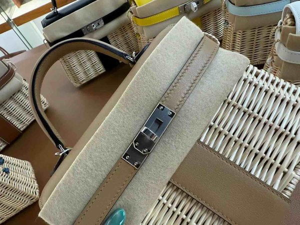 Hermès Mini Kelly Picnic Wicker Chai x Palladium Hardware