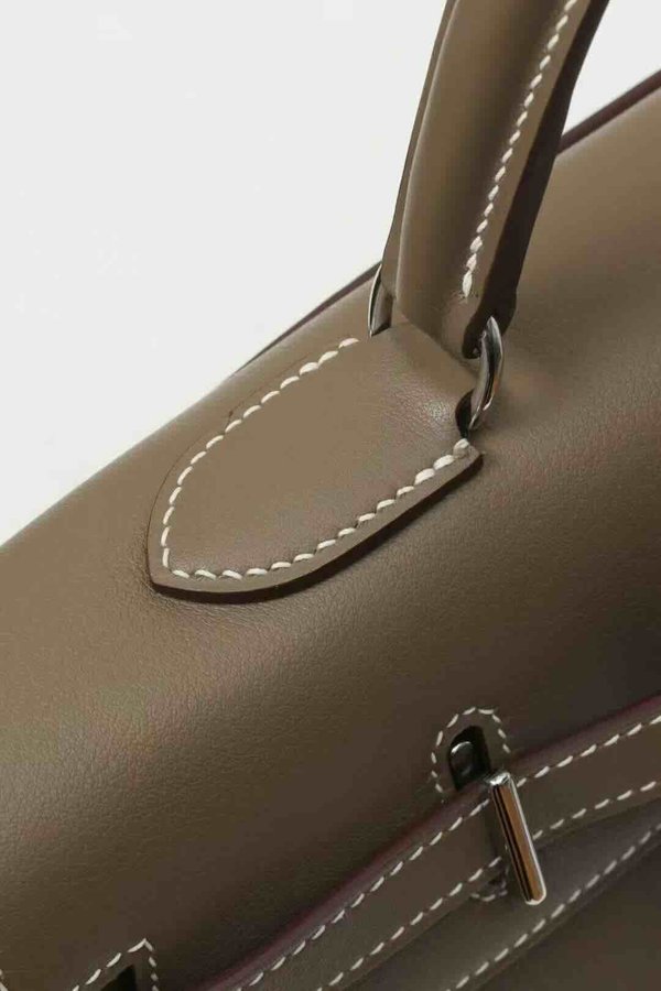 Hermès Kelly35 Swift Etoupe x Palladium Hardware