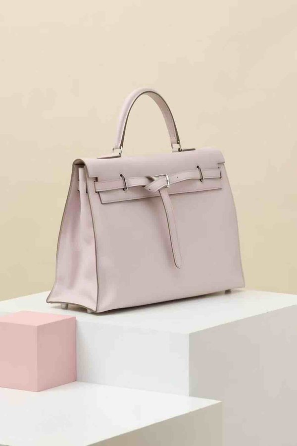Hermès Kelly35 Swift Mauve Pale x Palladium Hardware