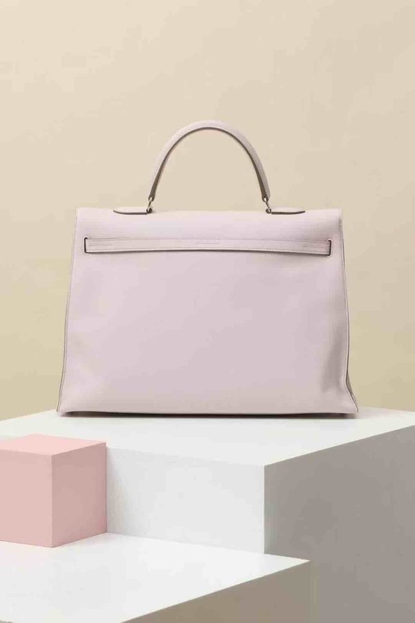 Hermès Kelly35 Swift Mauve Pale x Palladium Hardware