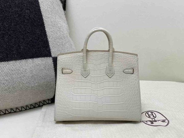 Hermès Birkin 20 Alligator Matte Beton x Palladium Hardware