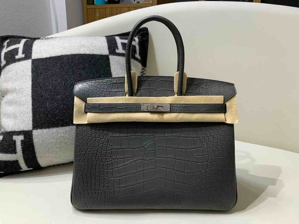Hermès Birkin 35 Matte Alligator Gris Graphite x Palladium Hardware