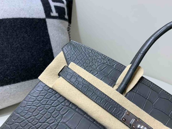 Hermès Birkin 35 Matte Alligator Gris Graphite x Palladium Hardware