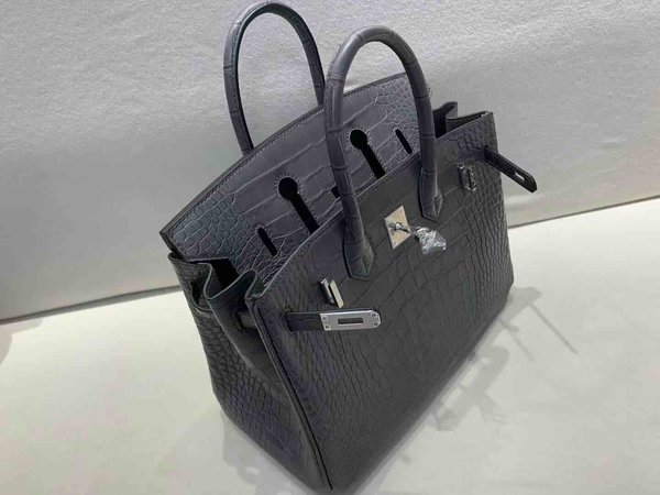 Hermès Birkin 25 Matte Alligator Mississippiensis Graphite Grey x Palladium Hardware