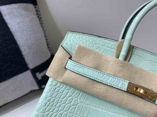 Birkin 25 Vert d’Eau  Matte Alligator x Gold Hardware